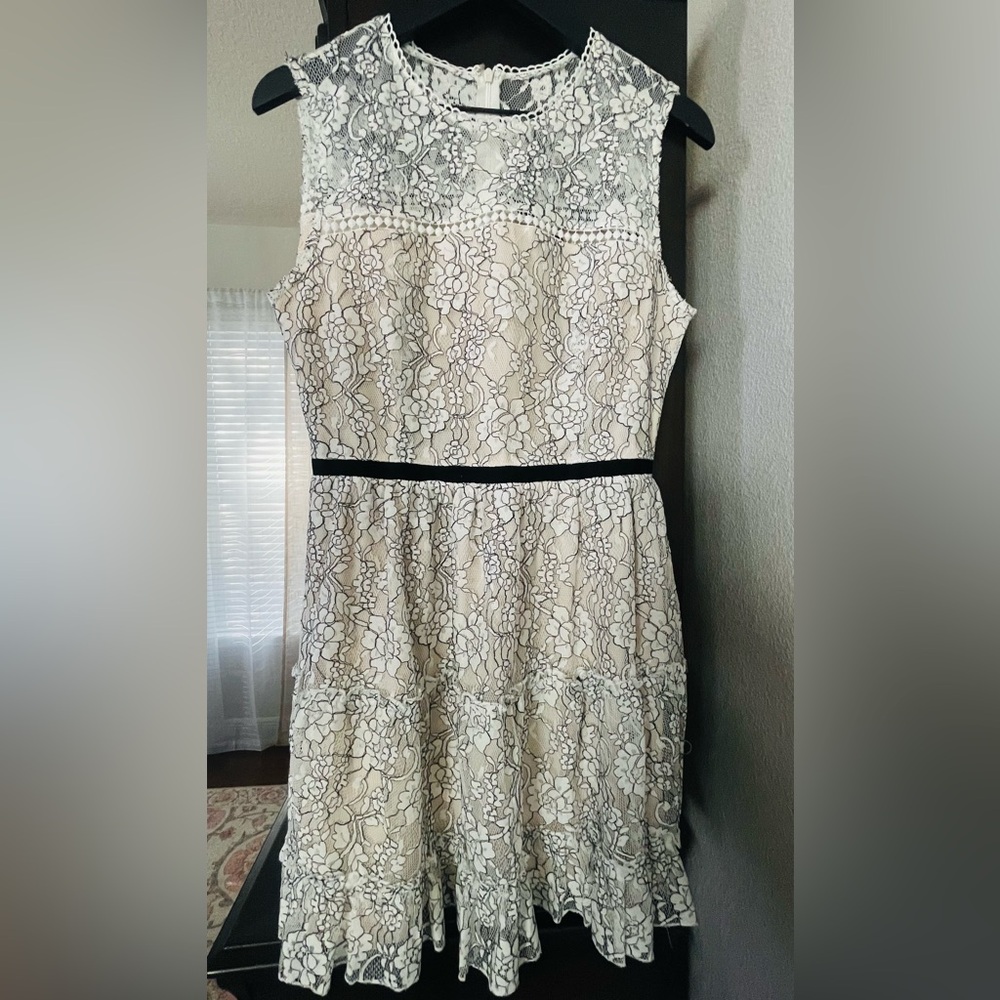 LULU’S  Lace Overlay Skater Tier Dress